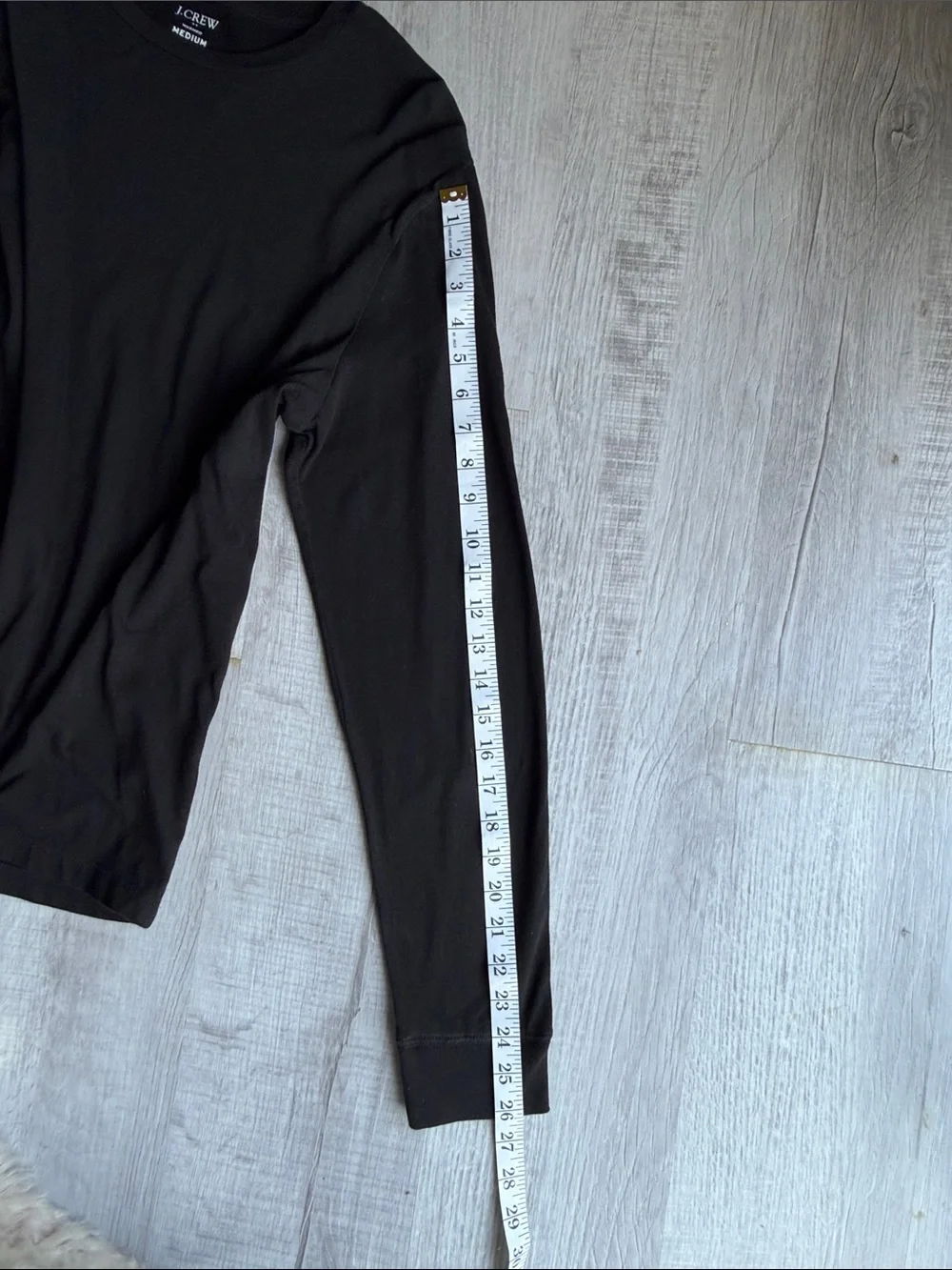 J. Crew Black Men’s Long-Sleeve Crew Neck Shirt, Size M.